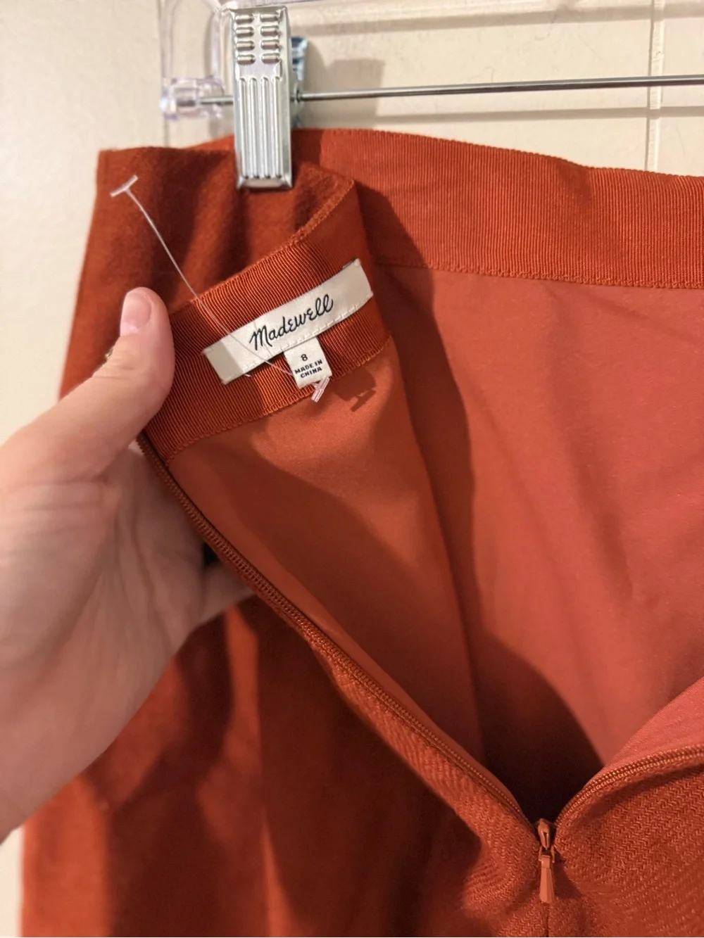 Madewell NWOT Museum Patch-Pocket Mini Skirt in Faded Rust, Size 8